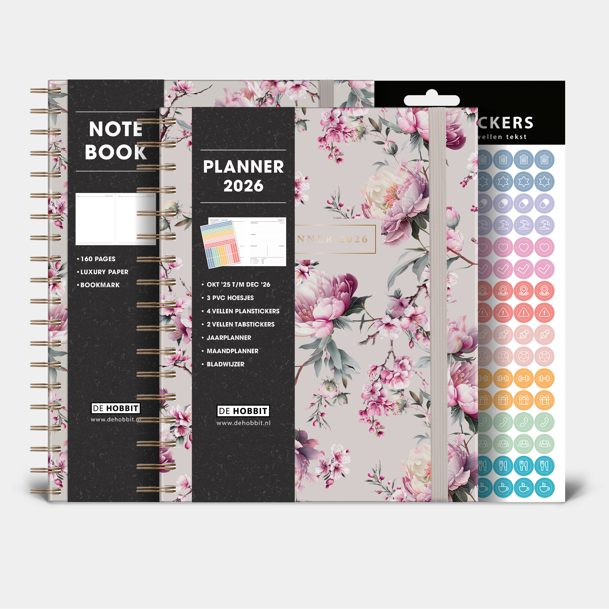 LUXE WEEKPLANNER BUNDEL 2026 A5+ KERSENBLOESEM
