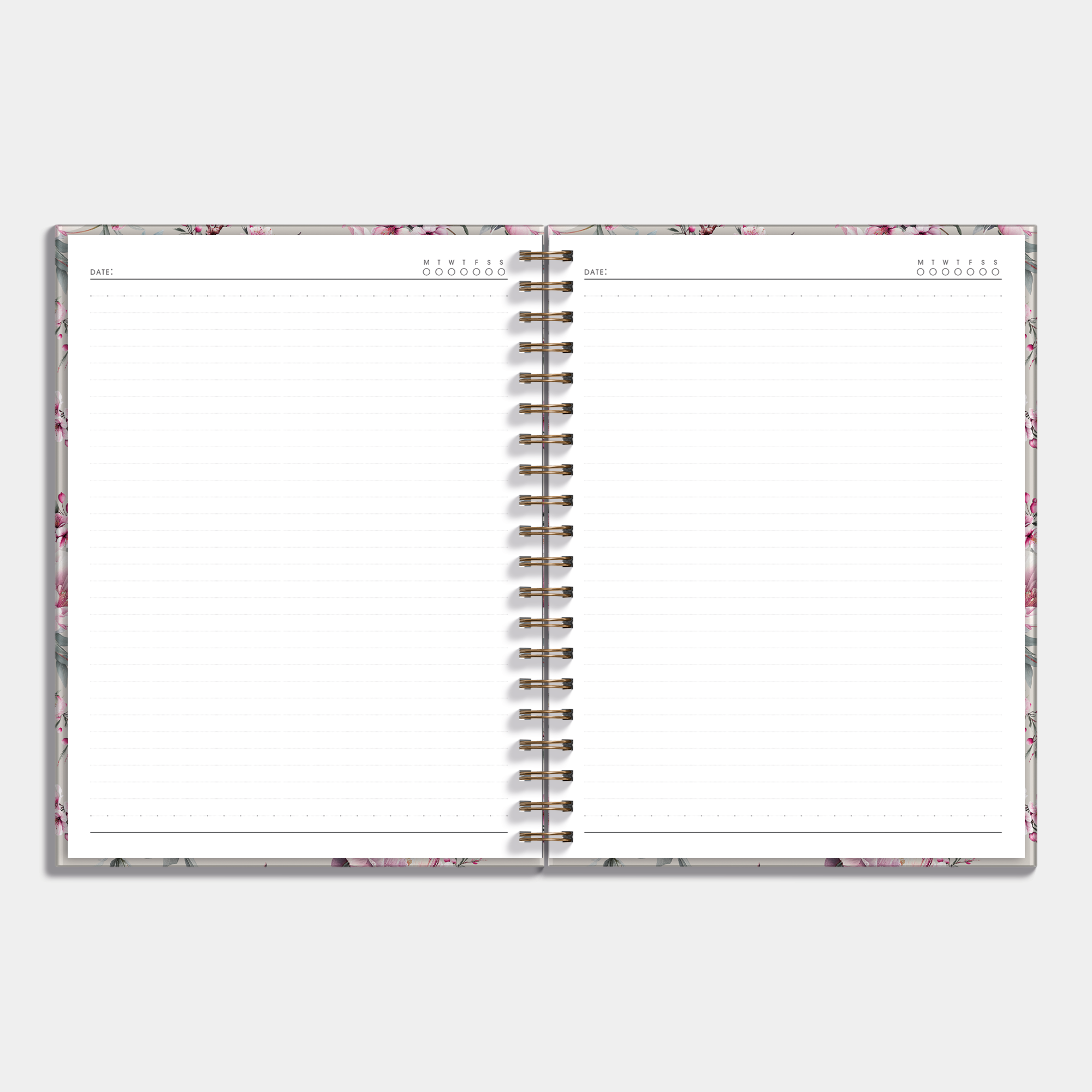 Notitieboek A4 met kersenbloesemprint – binnenwerk met notitieruimte.