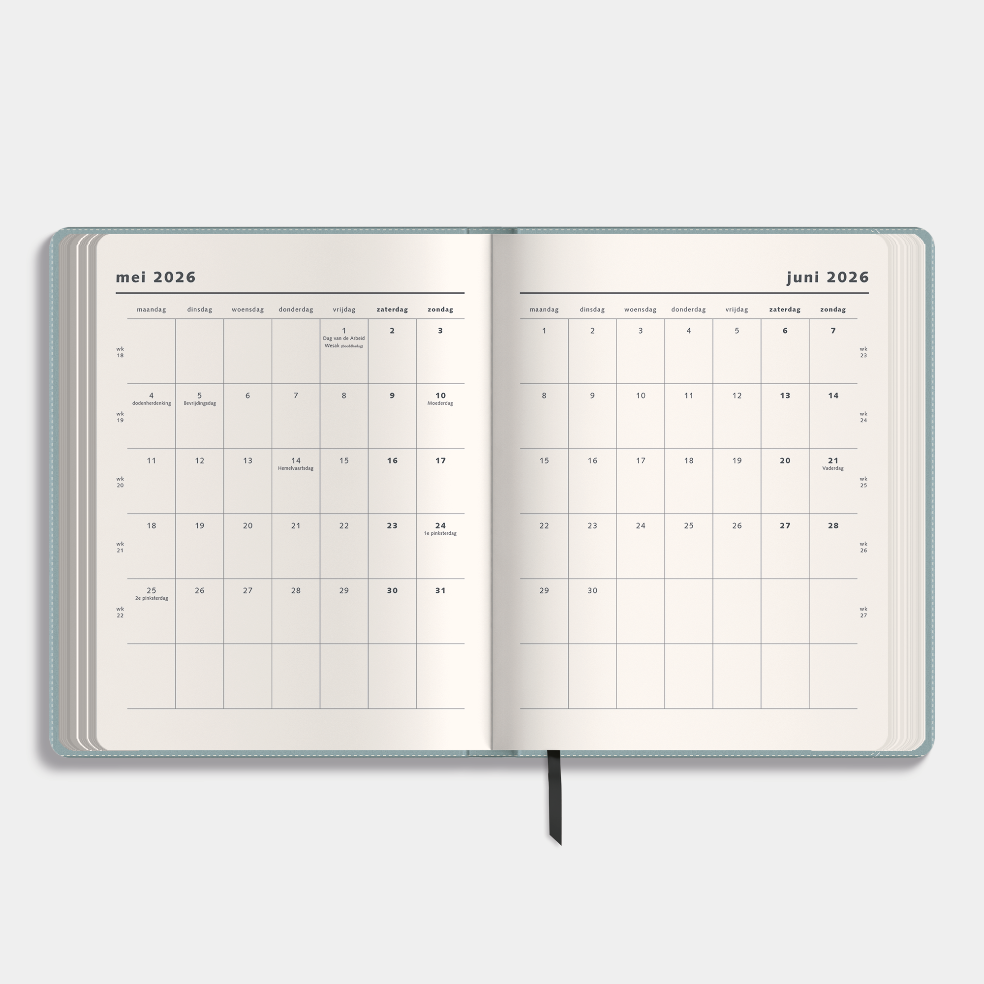 WEEKPLANNER 2026-2027 ±A4 LEDERLOOK
