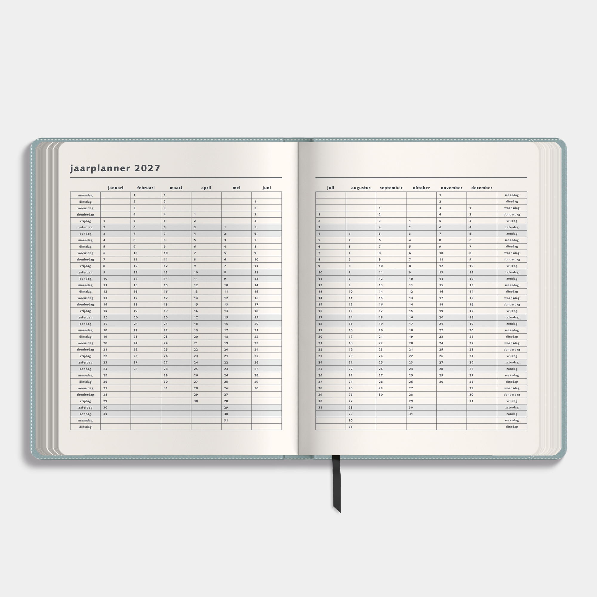 WEEKPLANNER 2026-2027 ±A4 LEDERLOOK