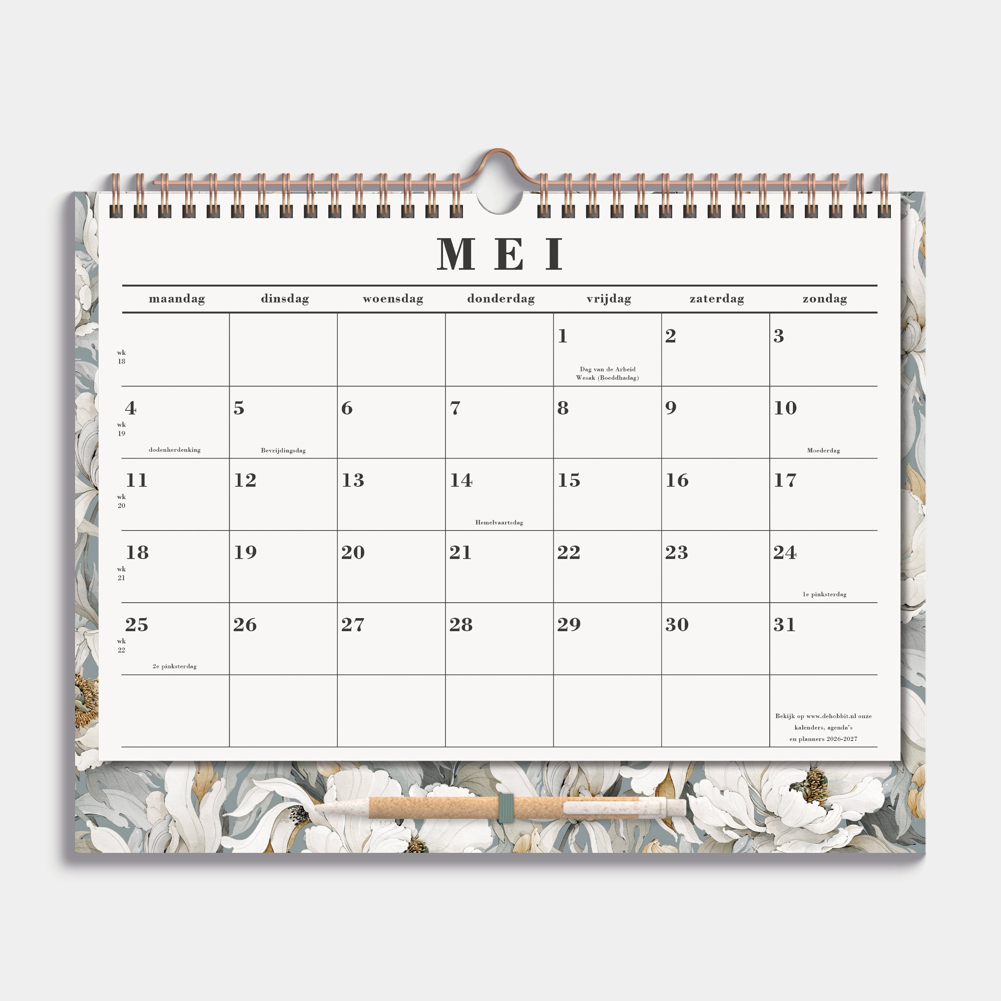 MAANDKALENDER 2026-2027 A4+ LEDERLOOK