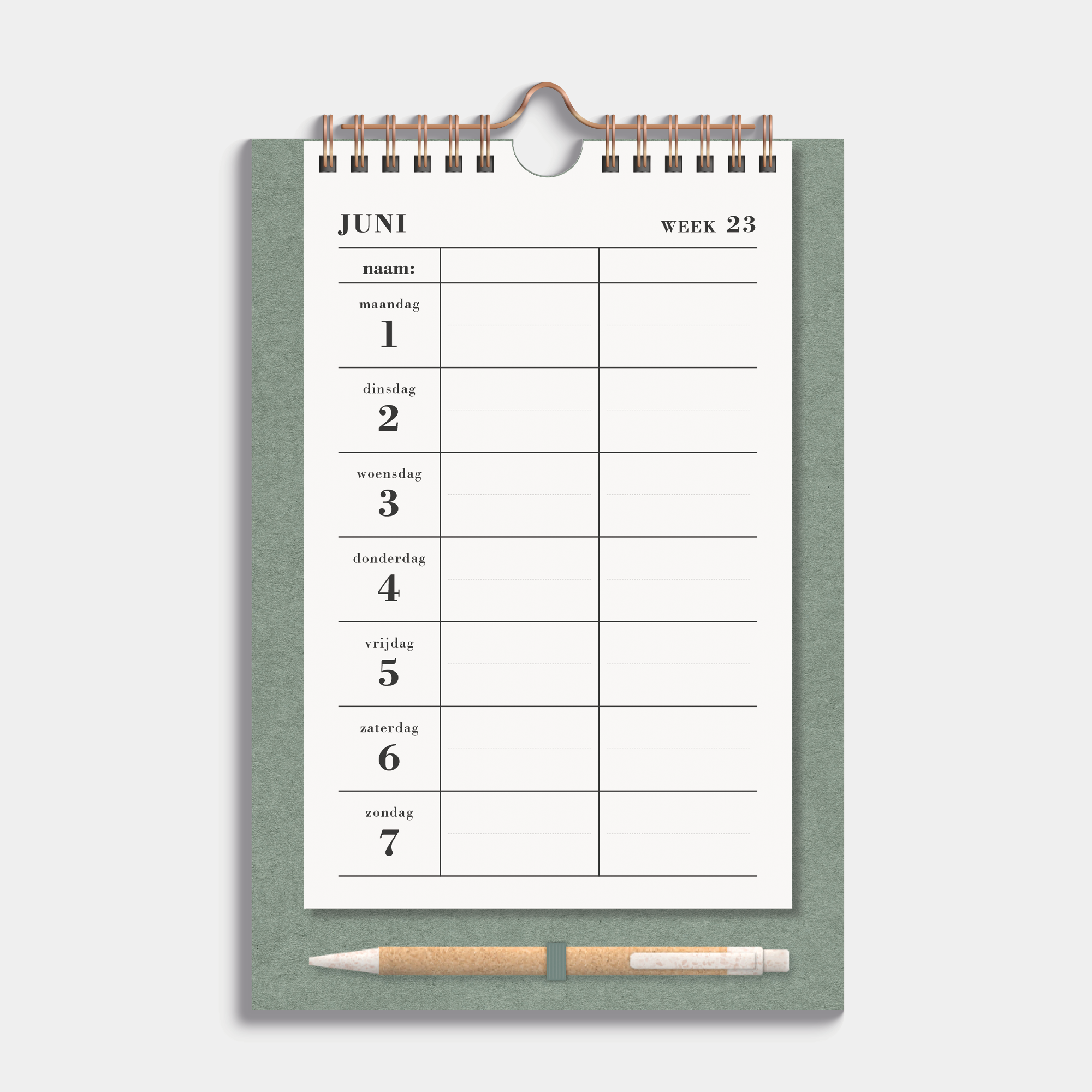 DUOPLANNER 2026-2027 A5+ GROEN