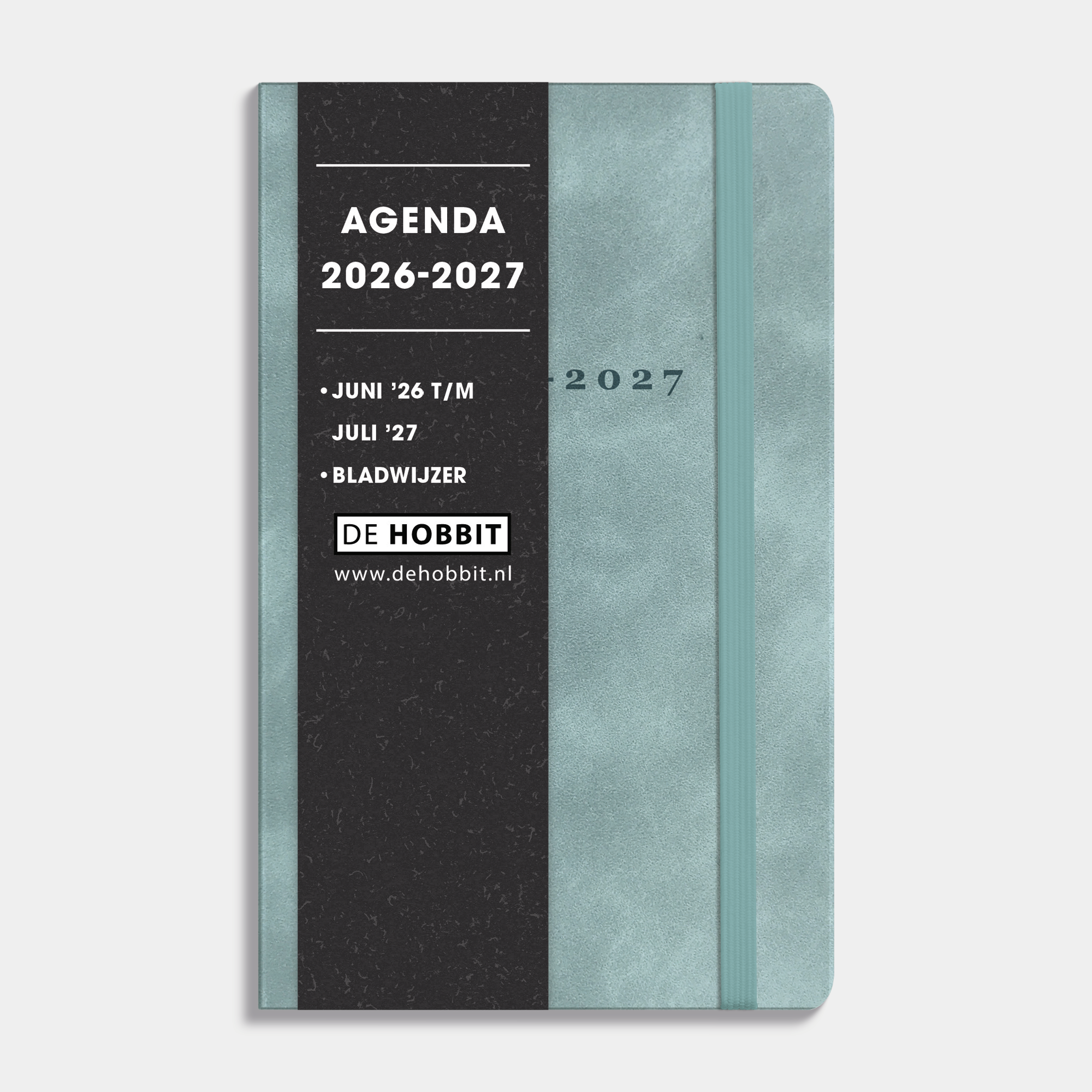 LUXE POCKET AGENDA 2026-2027 ±A6 SUEDELOOK AQUA