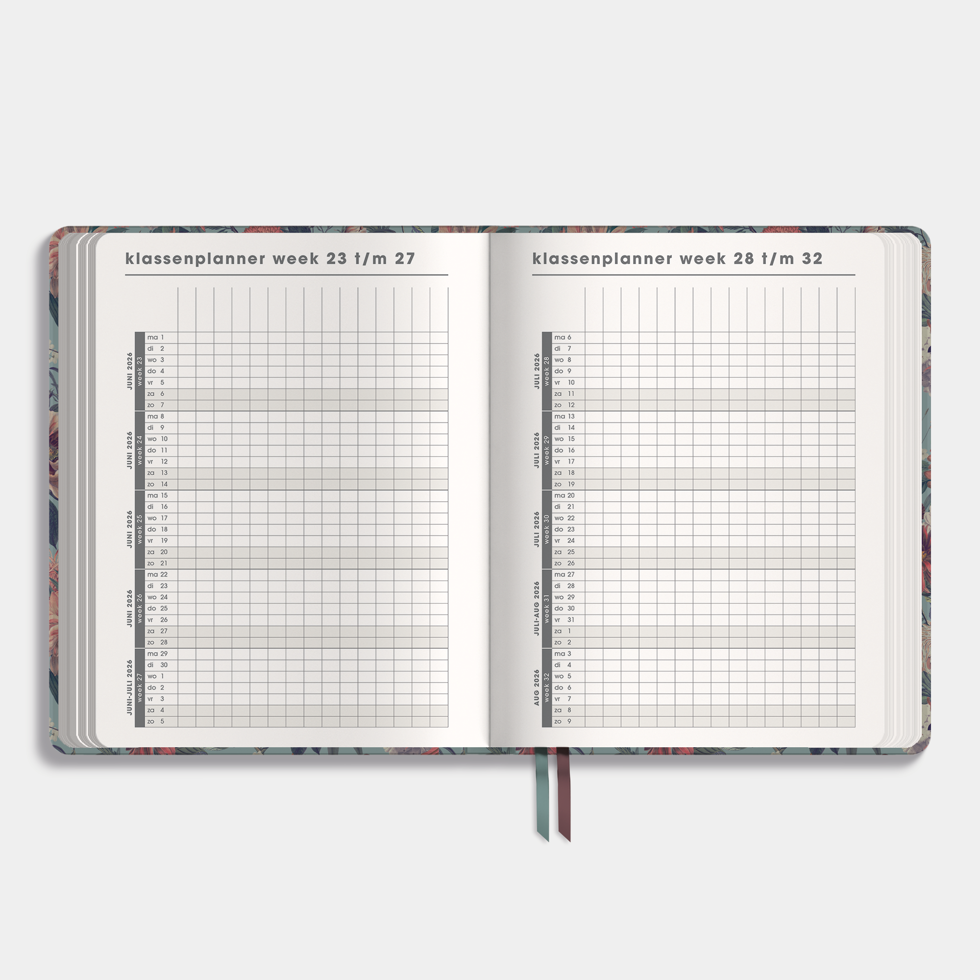 LUXE DOCENTENAGENDA 2026-2027 ±A4 KLASSIEK BOTANISCH