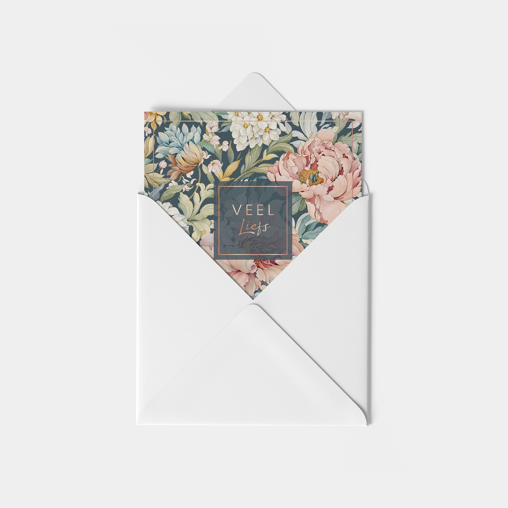 Grußkarte Vintage Blumen (15x15cm)