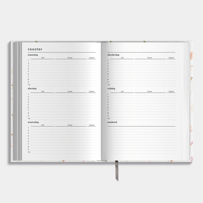LUXE SCHOOLAGENDA 2025-2026 ±A5 AQUAREL BLOEMETJES