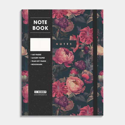 NOTITIEBOEK ±A4 KLASSIEKE ROZEN