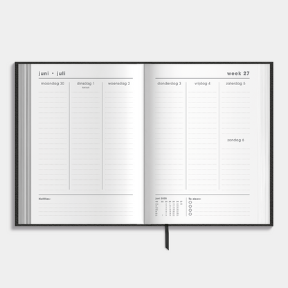 18 MAANDEN AGENDA BUNDEL 2025-2026 A5 LEDERLOOK
