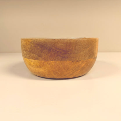 MANGO HOUTEN SCHAAL GROTE WITTE BLOEMEN 17Ø