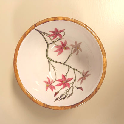 MANGO HOUTEN SCHAAL MET STER BLOEMEN 15Ø