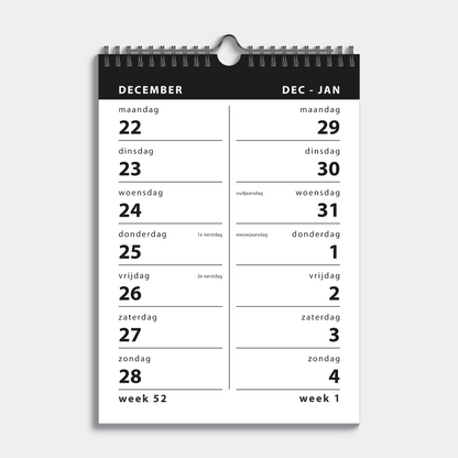 SPIRAALKALENDER 2026 2-WEEKS A4 BASIC