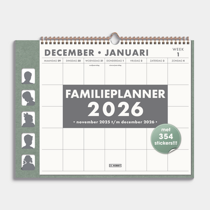 FAMILIEPLANNER 2026 ±A3 GROEN