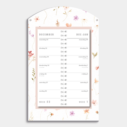 LUXE OMSLAGKALENDER 2026 AQUAREL BLOEMETJES