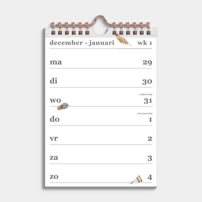 SPIRAALKALENDER 2026 A5 VEERTJES