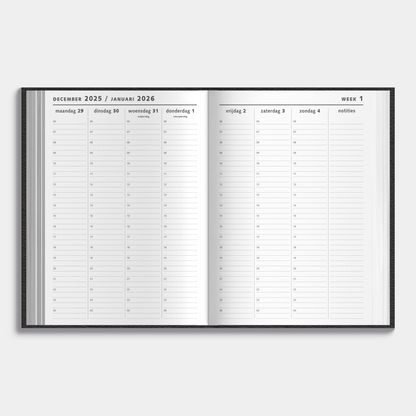 AFSPRAKENAGENDA 2026 ±A4 FLEXCOVER LEDERLOOK