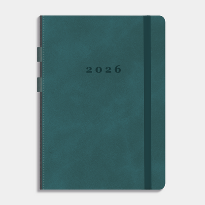 LUXE AGENDA 2026 A5 SUEDELOOK MET PENNENLUS TEAL