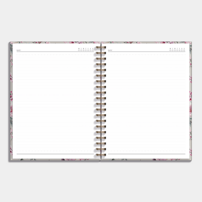 Notitieboek A4 met kersenbloesemprint – binnenwerk met notitieruimte. 