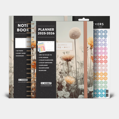 LUXE WEEKPLANNER BUNDEL 2025-2026 A5+ VELDBLOEMEN