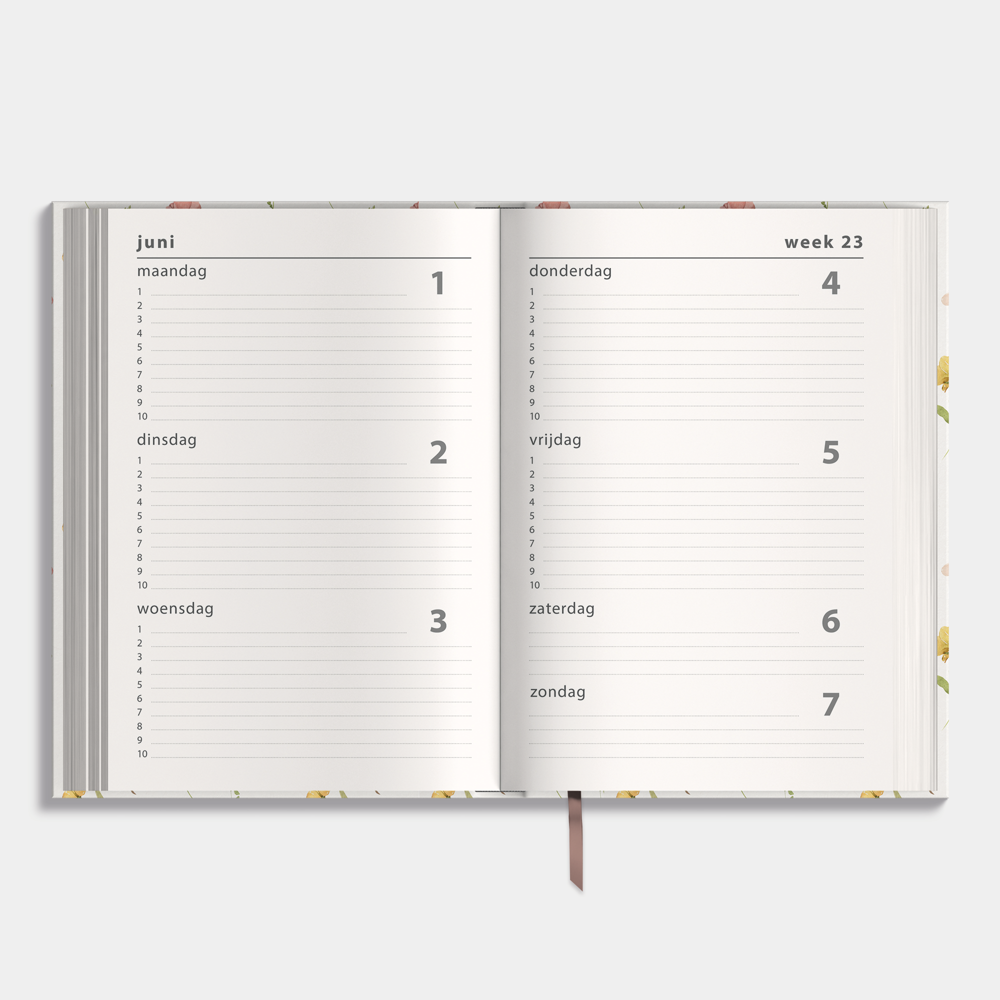 LUXE SCHOOLAGENDA 2026-2027 ±A5 AQUAREL WILDE BLOEMETJES