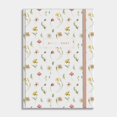 AGENDA 2026-2027 A4 AQUAREL WILDE BLOEMETJES