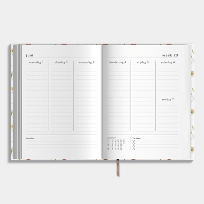 AGENDA 2026-2027 A4 AQUAREL WILDE BLOEMETJES