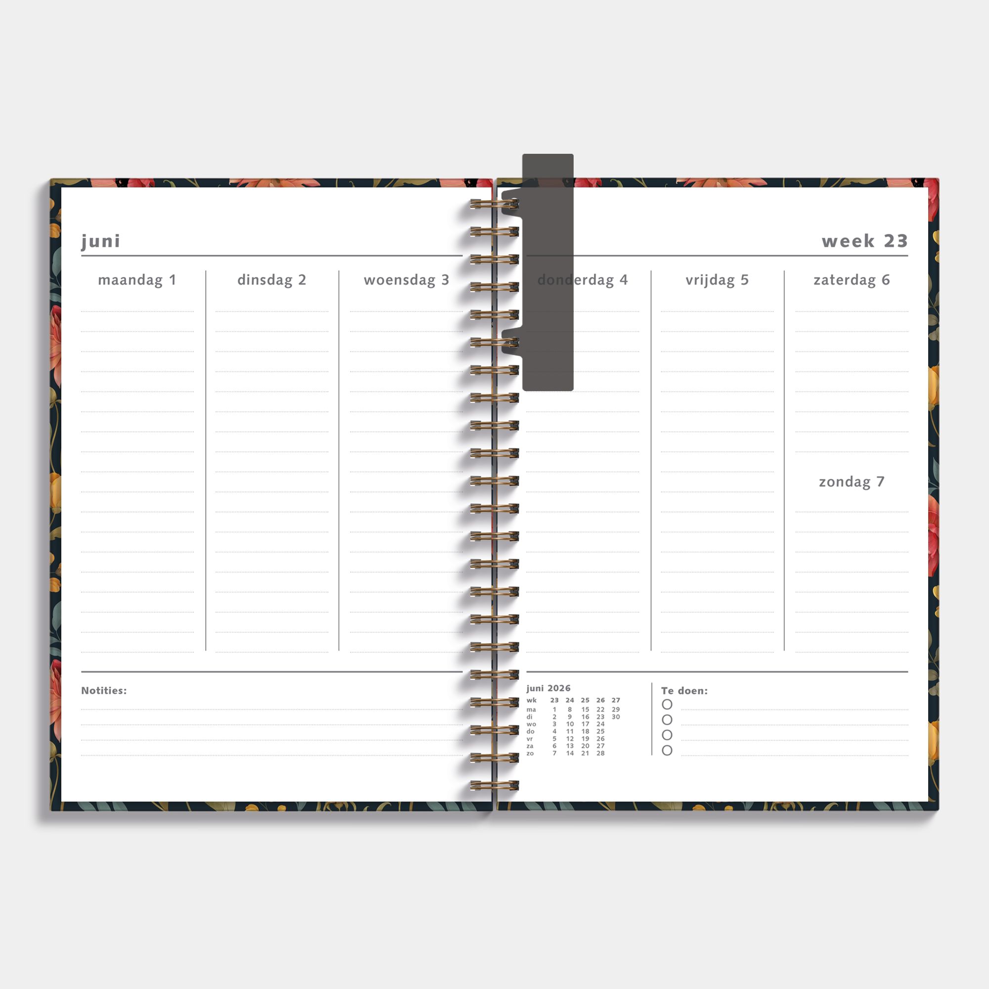 AGENDA 2026-2027 A4 VINTAGE BLOEMEN