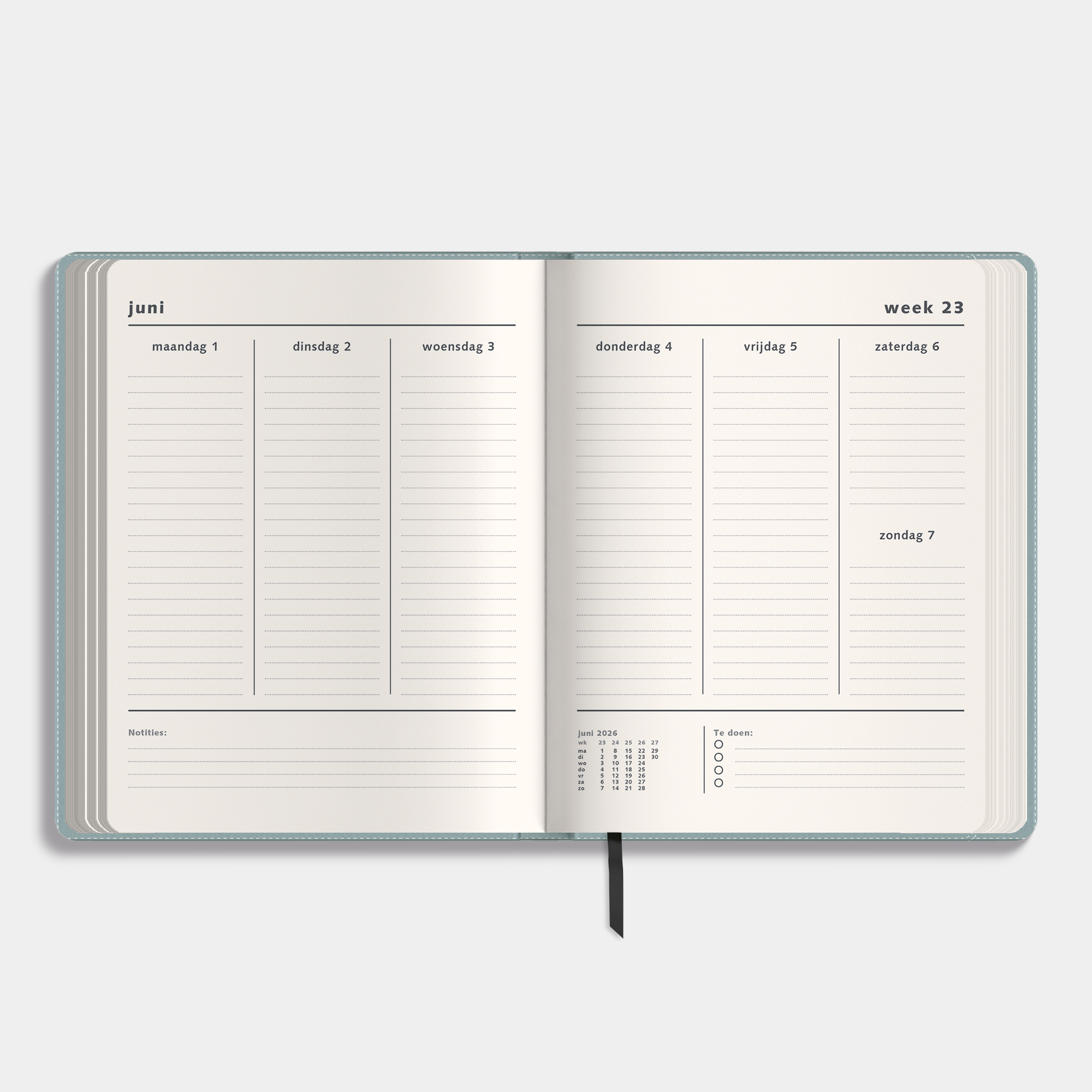 WEEKPLANNER 2026-2027 ±A4 LEDERLOOK