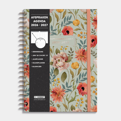 AFSPRAKENAGENDA 2026-2027 A4 VINTAGE BLOEMEN