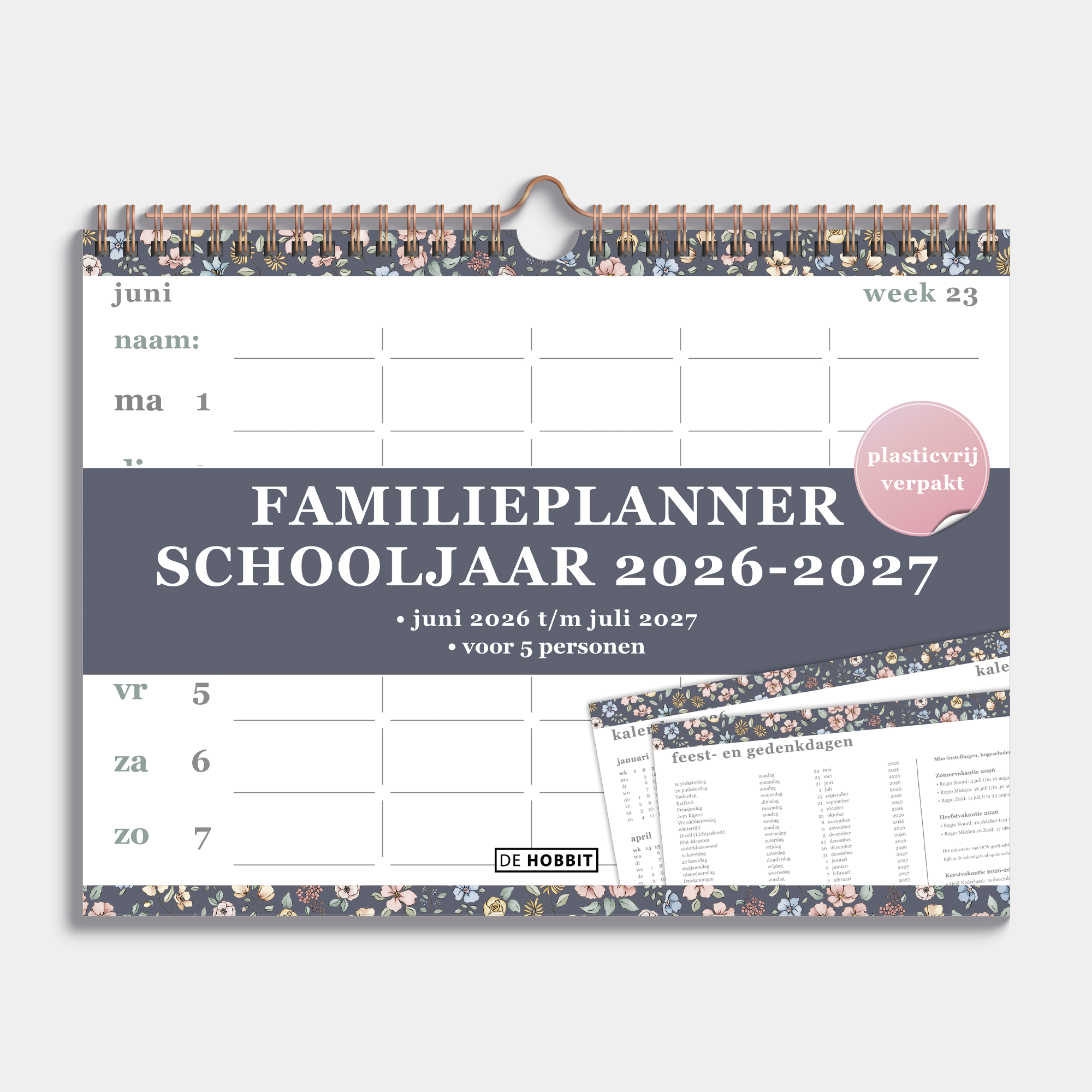 FAMILIEPLANNER 2026-2027 A4+ BLOEMEN OUTLINE