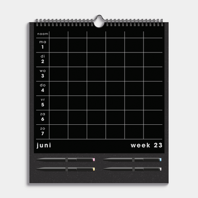 FAMILIEPLANNER MARKERS 2026-2027 A3+ ZWART