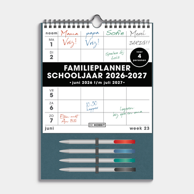 FAMILIEPLANNER MARKERS 2026-2027 A4+ WIT