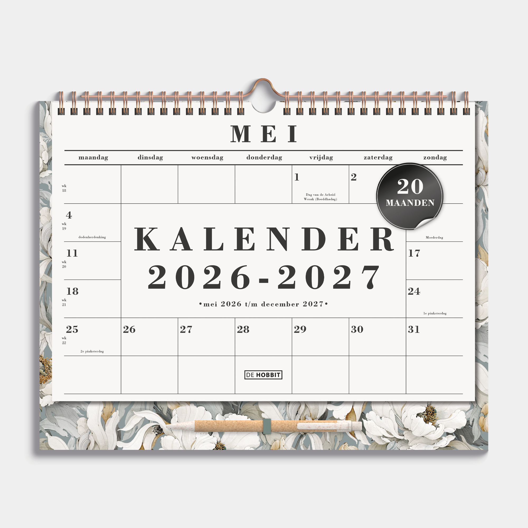 MAANDKALENDER 2026-2027 A4+ LEDERLOOK