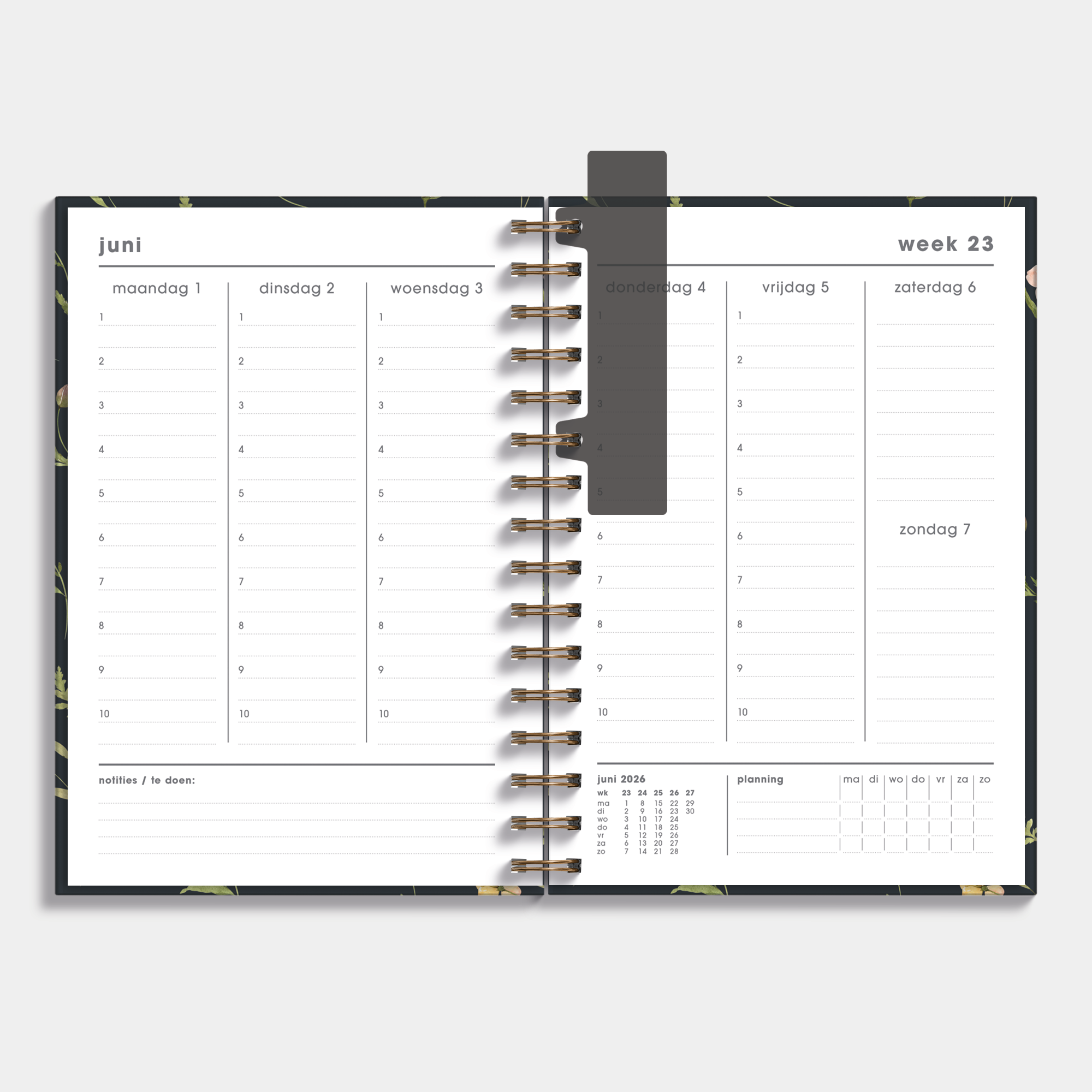 DOCENTENAGENDA BUNDEL 2026-2027 A5 AQUAREL WILDE BLOEMETJES