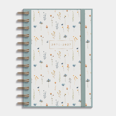 RINGBAND AGENDA 2026-2027 MEDIUM AQUAREL BLOEMETJES