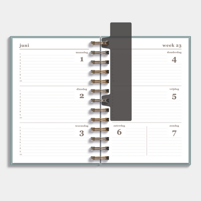 RINGBAND AGENDA 2026-2027 MEDIUM AQUAREL BLOEMETJES