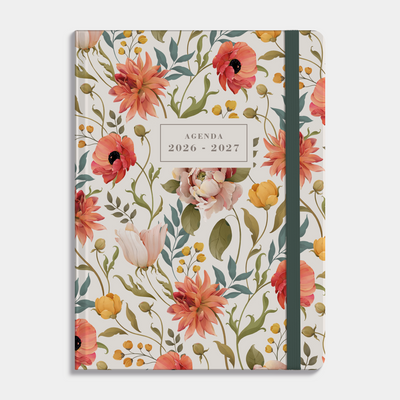 SOFT POCKET AGENDA 2026-2027 A6 VINTAGE BLOEMEN