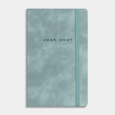 LUXE POCKET AGENDA 2026-2027 ±A6 SUEDELOOK AQUA