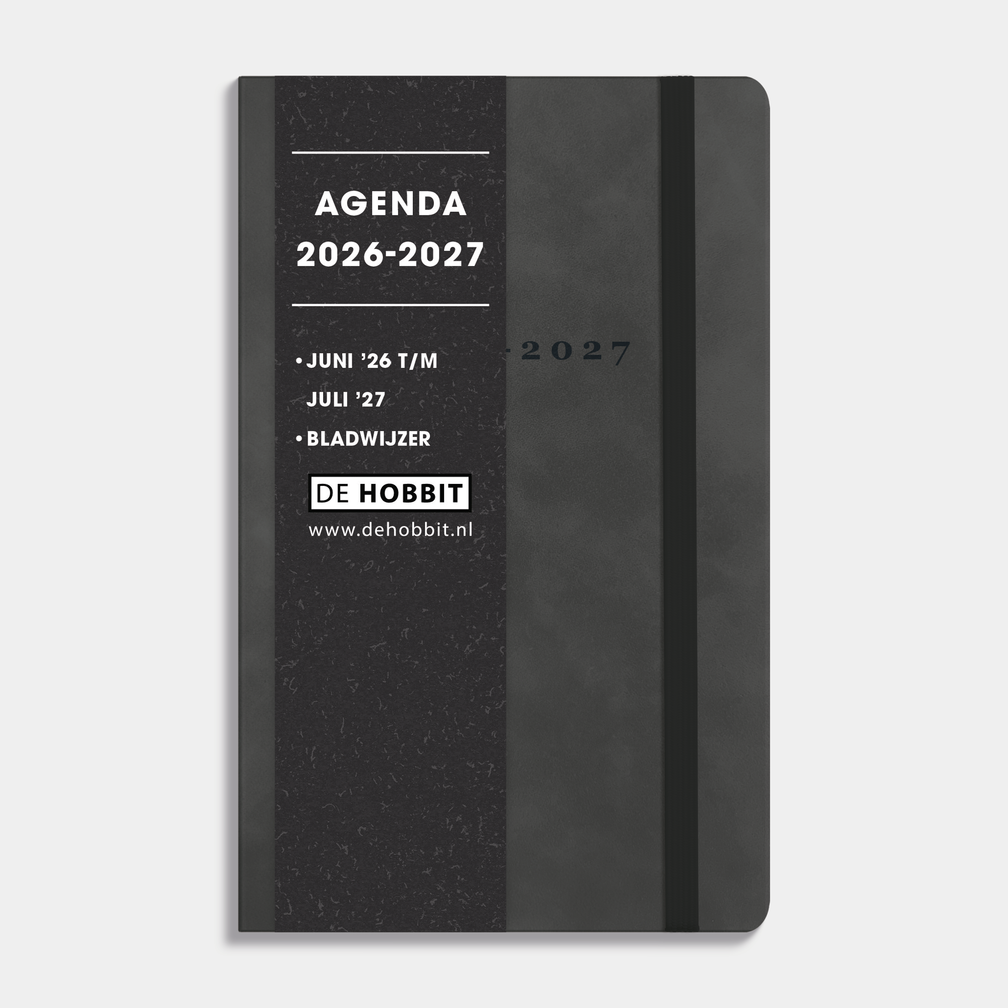 LUXE POCKET AGENDA 2026-2027 ±A6 SUEDELOOK ANTRACIET