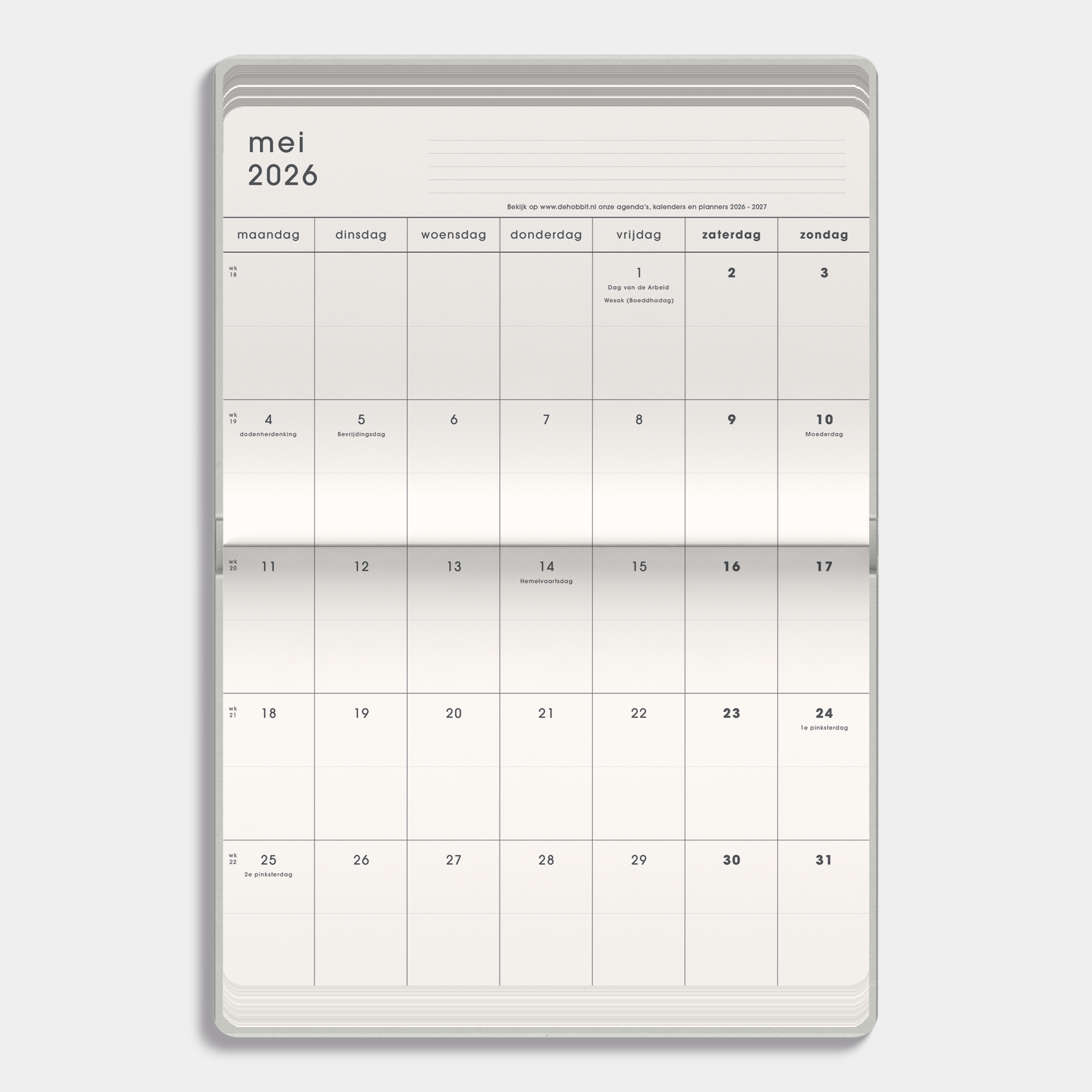 MAANDPLANNER 2026-2027 A5+ WASHED CRAFT