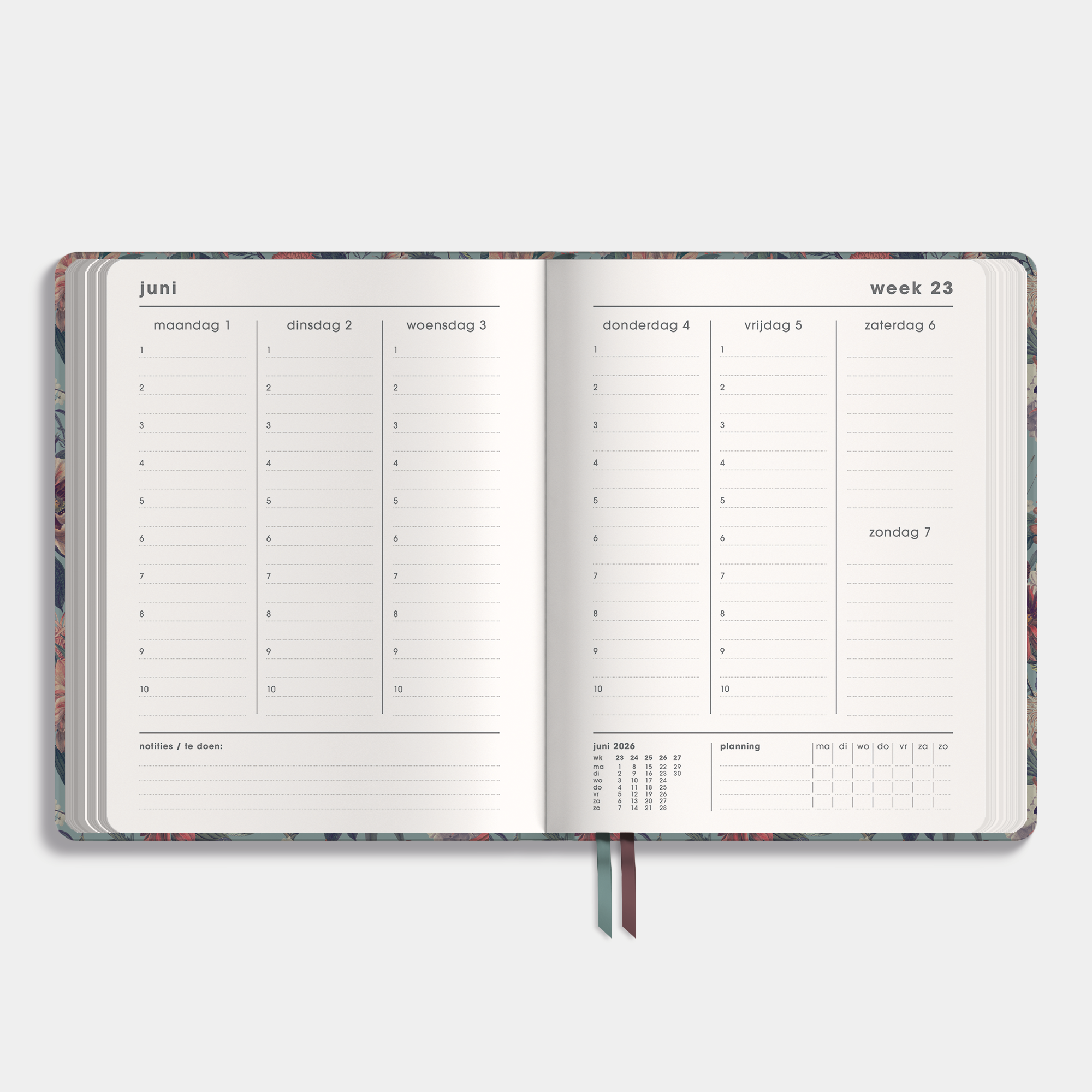 LUXE DOCENTENAGENDA 2026-2027 ±A4 KLASSIEK BOTANISCH